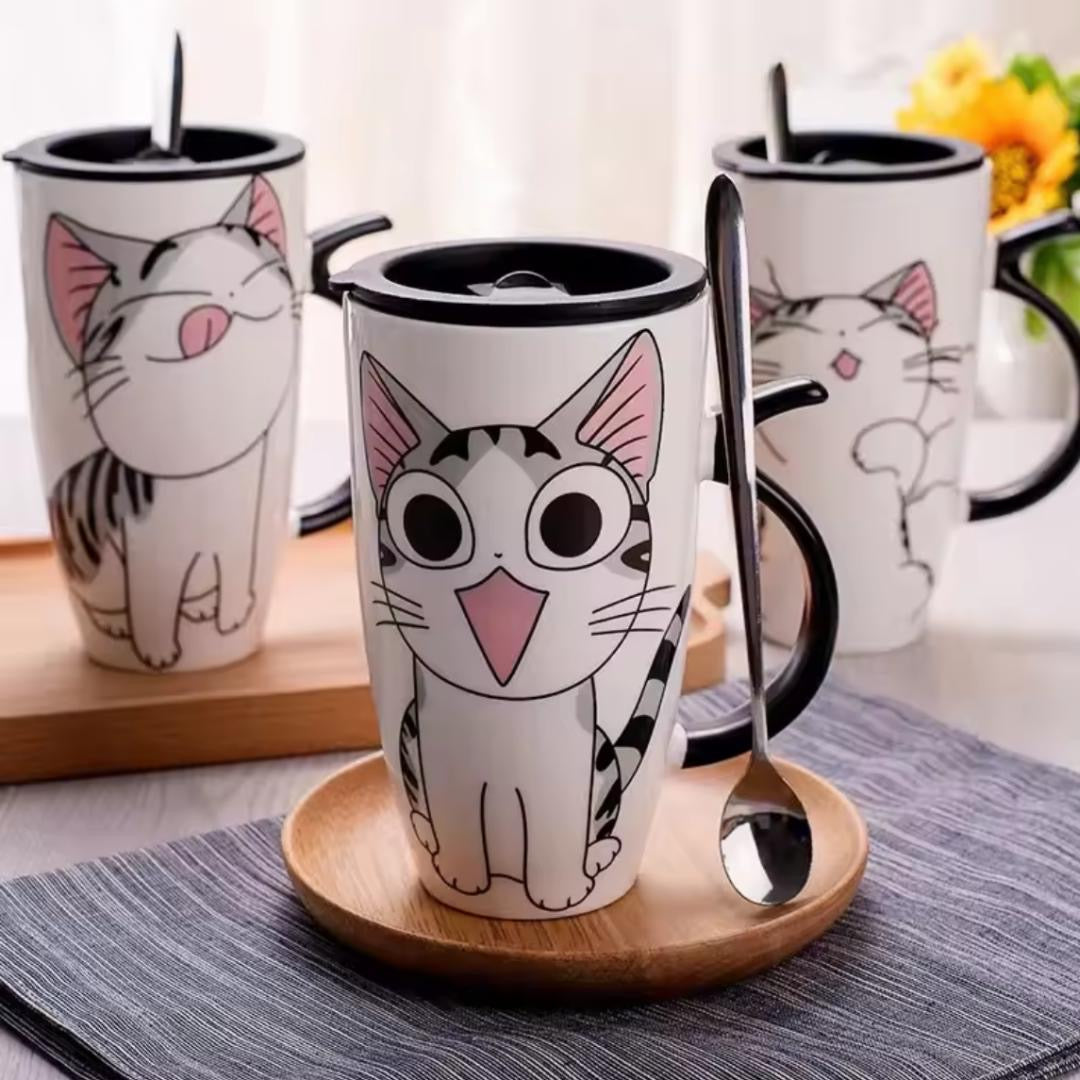 Mug with cat drawing