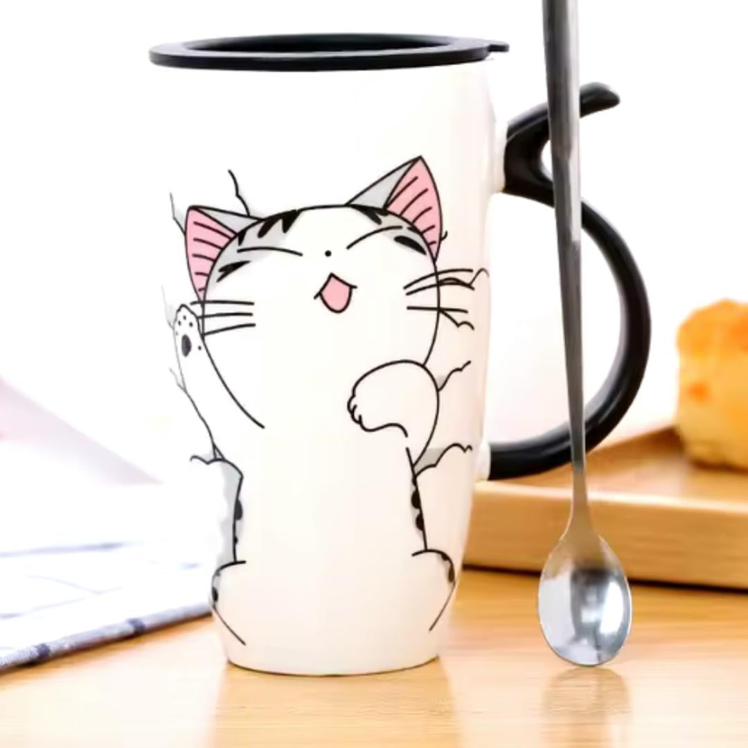 Mug with cat drawing